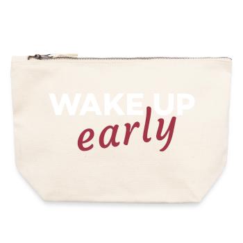 Wake up early - Canvas Zip Pouch 22 x 23 cm - nature - Front