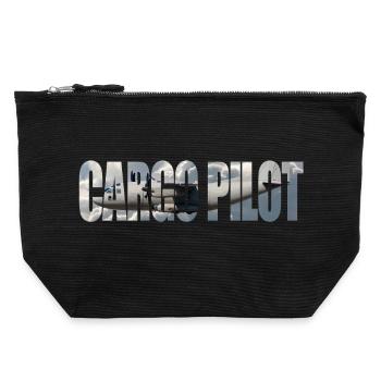 Pilote cargo C-27 - Pochette zippée en toile 22 x 23 cm - noir - Devant