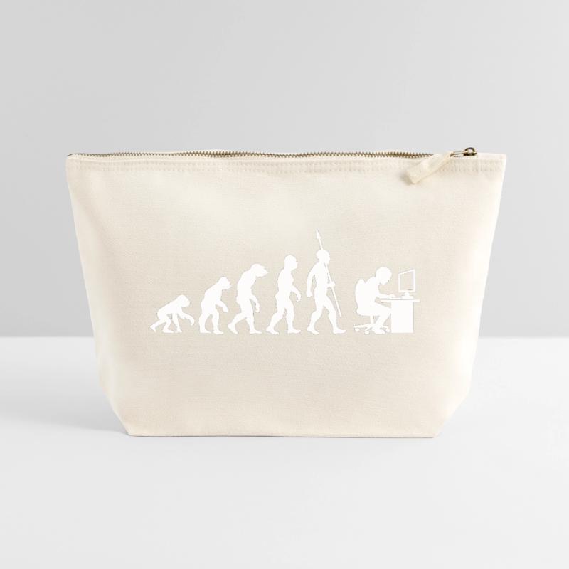 Computer PC Evolution Computer Scientist Programmer Canvas Zip Pouch 22 x 23 cm