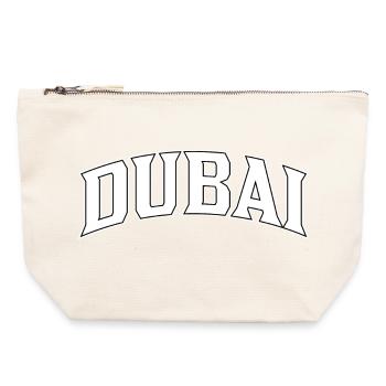 Lettrage de Dubaï dans l’arche - Pochette zippée en toile 22 x 23 cm - blanc naturel - Devant