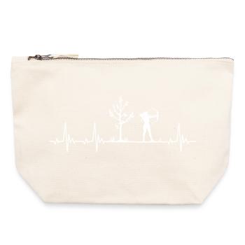 Archer Heartbeat Cadeau de tir à l’arc - Pochette zippée en toile 22 x 23 cm - blanc naturel - Devant