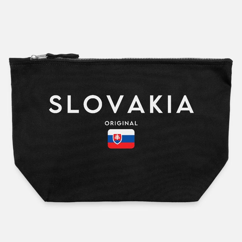 Flagge der Slowakei, Stolz der Slowakei - Canvas Reißverschluss-Täschchen (22 x 23 cm) - Schwarz
