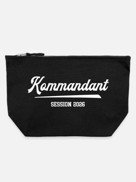 Kommandant Karneval 2026 Fasching Prinzengarde - Canvas Reißverschluss-Täschchen (22 x 23 cm) - Schwarz