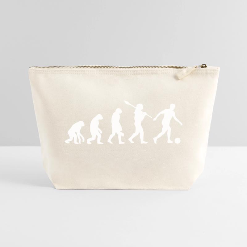 Fußball Evolution | Soccer Evolution Canvas Reißverschluss-Täschchen (22 x 23 cm)