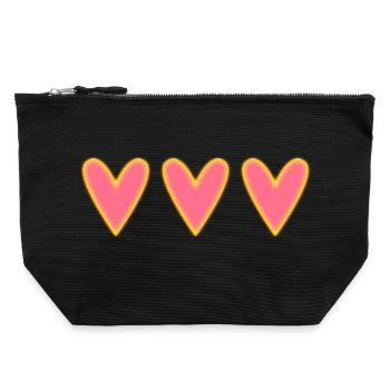 HERZ. HERZ. HEILIGER VALENTINSTAG. LIEBE. LIEBE. WEIHNACHTEN - Canvas Reißverschluss-Täschchen (22 x 23 cm) - Schwarz - Vorne