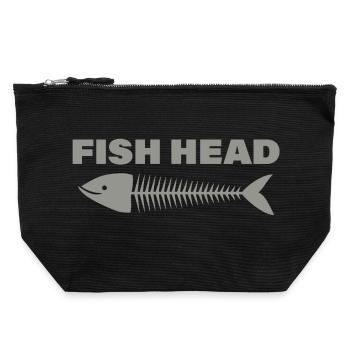 FISH HEAD - Canvas Reißverschluss-Täschchen (22 x 23 cm) - Schwarz - Vorne