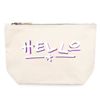 Hello lettering with color gradient - Canvas Zip Pouch 22 x 23 cm - nature - Front
