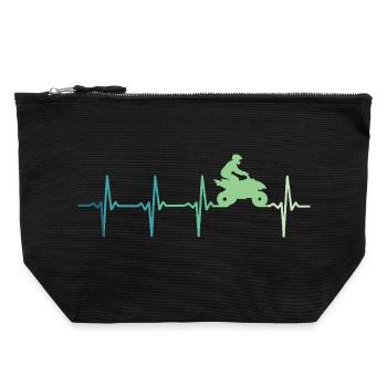 quad battement de coeur atv - Pochette zippée en toile 22 x 23 cm - noir - Devant