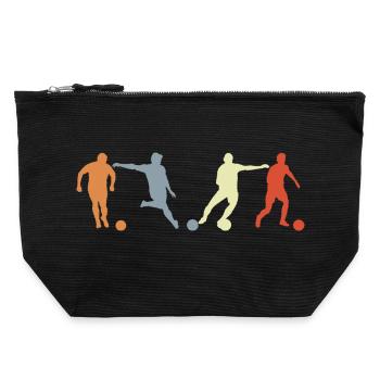 Fußballspieler Zeichnung - Canvas Reißverschluss-Täschchen (22 x 23 cm) - Schwarz - Vorne