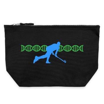 Feldhockey DNA Hockey DNS | Farben änderbar - Canvas Reißverschluss-Täschchen (22 x 23 cm) - Schwarz - Vorne