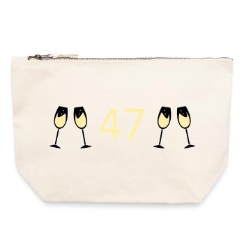 47th Birthday 47 Years Anniversary 47 Years Number 47 - Canvas Zip Pouch 22 x 23 cm - nature - Front