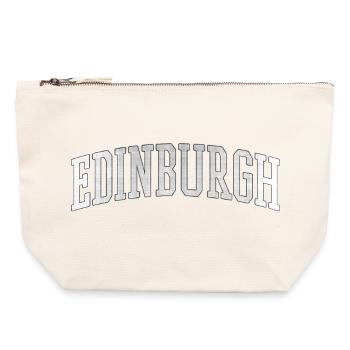 Edinburgh Varsity Bogen Schrift - Canvas Reißverschluss-Täschchen (22 x 23 cm) - Naturweiß - Vorne