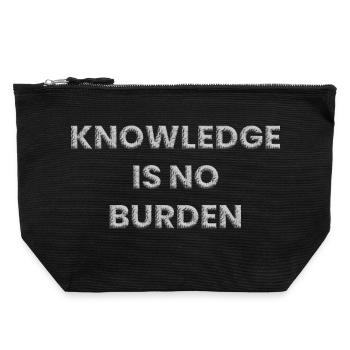 Knowledge is no burden - Canvas Zip Pouch 22 x 23 cm - black - Front