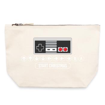 Cheat Code Start Christmas Gaming Gamer Video Game - Canvas Zip Pouch 22 x 23 cm - nature - Front