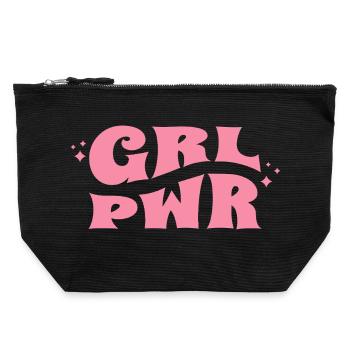GRL PWR Feminine Style - Canvas Reißverschluss-Täschchen (22 x 23 cm) - Schwarz - Vorne