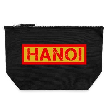 I-HANOI Verwittertes Logo - Canvas Reißverschluss-Täschchen (22 x 23 cm) - Schwarz - Vorne