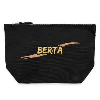 Berta als Geschenk - Canvas Reißverschluss-Täschchen (22 x 23 cm) - Schwarz - Vorne