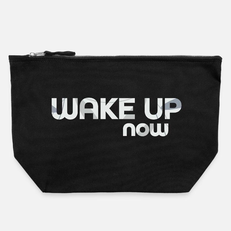 Wake up now - Canvas Reißverschluss-Täschchen (22 x 23 cm) - Schwarz
