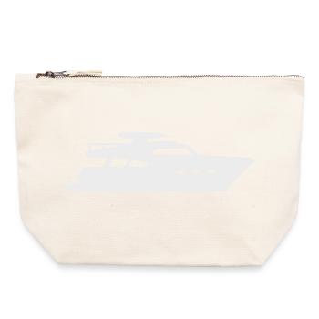 Yacht Silhouette Motorboat - Canvas Zip Pouch 22 x 23 cm - nature - Front