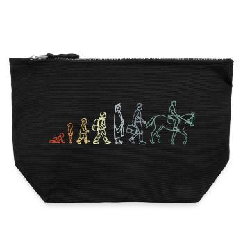 Reitsportler Evolution - Canvas Reißverschluss-Täschchen (22 x 23 cm) - Schwarz - Vorne