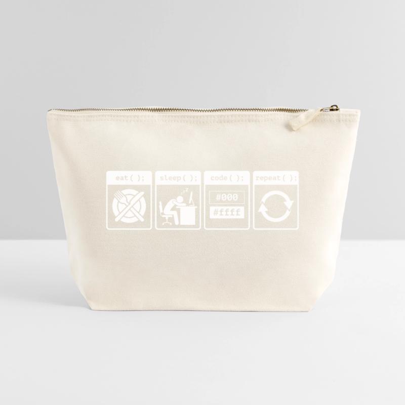 Eat Sleep Code Repeat – Coder Workflow Design Canvas Zip Pouch 22 x 23 cm