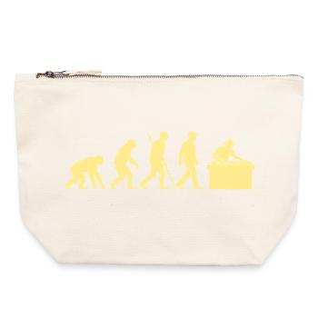 Evolution zum Arbeitsplatz-DJ - Canvas Reißverschluss-Täschchen (22 x 23 cm) - Naturweiß - Vorne