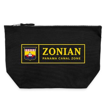 Zonian Panama Canal Zone Vintage Retro Design - Canvas Zip Pouch 22 x 23 cm - black - Front