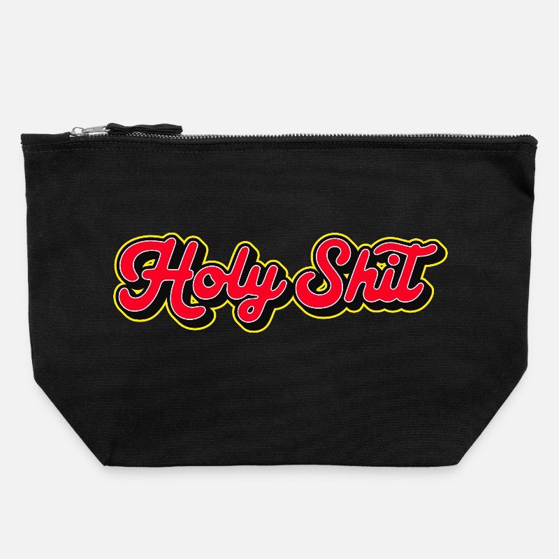 Holy Shit 3D Red Script - Pochette zippée en toile 22 x 23 cm - noir