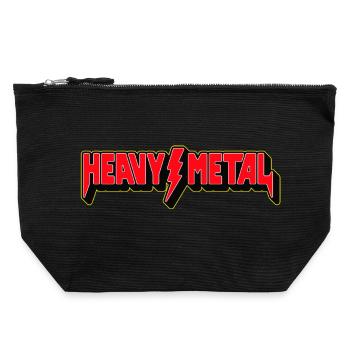 Heavy Metal 3D Logo - Canvas Zip Pouch 22 x 23 cm - black - Front