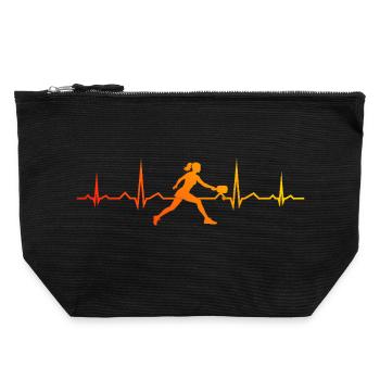 Pickleball Coach Geschenk für Pickleballsport Fans - Canvas Reißverschluss-Täschchen (22 x 23 cm) - Schwarz - Vorne