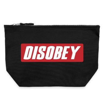 disobey | Farben änderbar - Canvas Reißverschluss-Täschchen (22 x 23 cm) - Schwarz - Vorne
