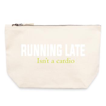 RUNNING LATE IS NOT A CARDIO - Pochette zippée en toile 22 x 23 cm - blanc naturel - Devant