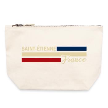 France - Saint-Etienne - France - Flag - Canvas Zip Pouch 22 x 23 cm - nature - Front