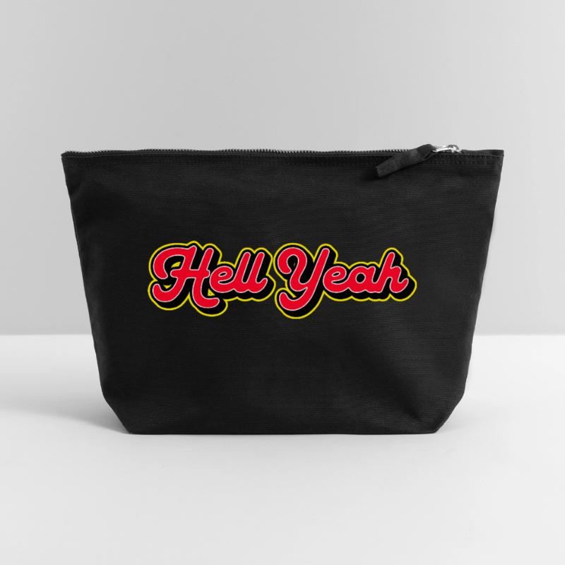 Hell yes 3D Retro Script Canvas Reißverschluss-Täschchen (22 x 23 cm)