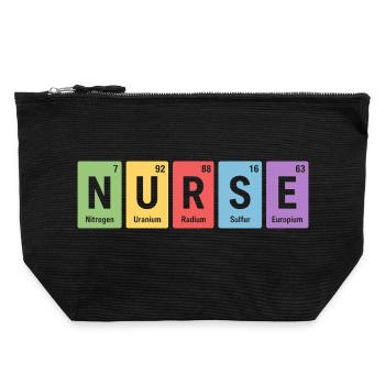 Nurse Block Design Element Colors - Canvas Zip Pouch 22 x 23 cm - black - Front