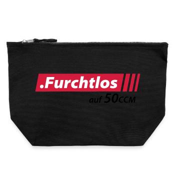 Furchtlos auf 50ccm Stolzer Mofa- und Mopedfahrer - Canvas Reißverschluss-Täschchen (22 x 23 cm) - Schwarz - Vorne