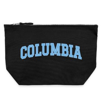 Columbia – Classic College Design - Canvas Zip Pouch 22 x 23 cm - black - Front