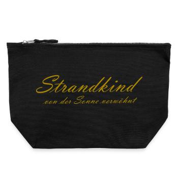 Strandkind von der Sonne verwöhnt - Canvas Reißverschluss-Täschchen (22 x 23 cm) - Schwarz - Vorne