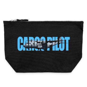 Pilote cargo CN-235 - Pochette zippée en toile 22 x 23 cm - noir - Devant