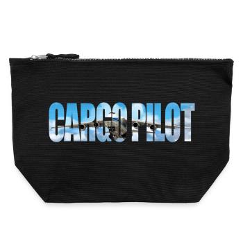 Pilote cargo An-124 - Pochette zippée en toile 22 x 23 cm - noir - Devant