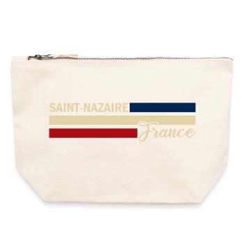 France - Saint-Nazaire - France - Flag - Canvas Zip Pouch 22 x 23 cm - nature - Front