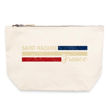 France - Saint-Nazaire - France - Flag - Canvas Zip Pouch 22 x 23 cm - nature - Front