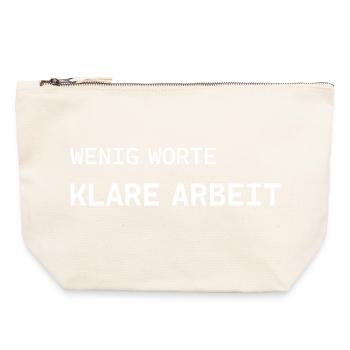 Few words. Clear work. - Canvas Zip Pouch 22 x 23 cm - nature - Front