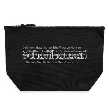 Schweizer Städte Schaffhausen - Canvas Reißverschluss-Täschchen (22 x 23 cm) - Schwarz - Vorne