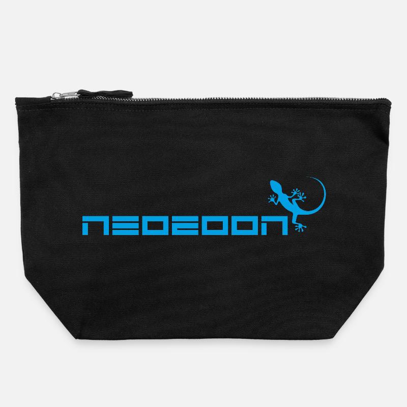 neozoon cyan - Canvas Reißverschluss-Täschchen (22 x 23 cm) - Schwarz