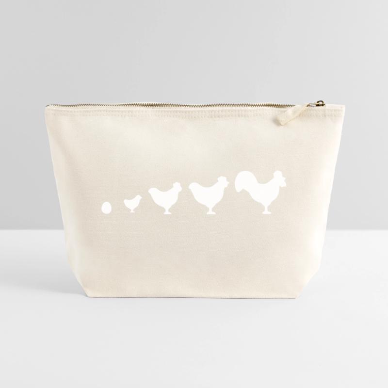 Evolution Bauer Huhn Hahn lustig Canvas Reißverschluss-Täschchen (22 x 23 cm)