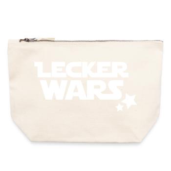 lecker wars - Canvas Reißverschluss-Täschchen (22 x 23 cm) - Naturweiß - Vorne