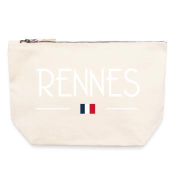 Rennes - Pochette zippée en toile 22 x 23 cm - blanc naturel - Devant