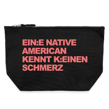 SATIRE WOKE : Un Indien ne connaît pas la douleur - Pochette zippée en toile 22 x 23 cm - noir - Devant