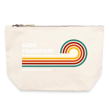 Francfort Chemise Rétro 6000 Code Postal Vintage 70s 80s - Pochette zippée en toile 22 x 23 cm - blanc naturel - Devant